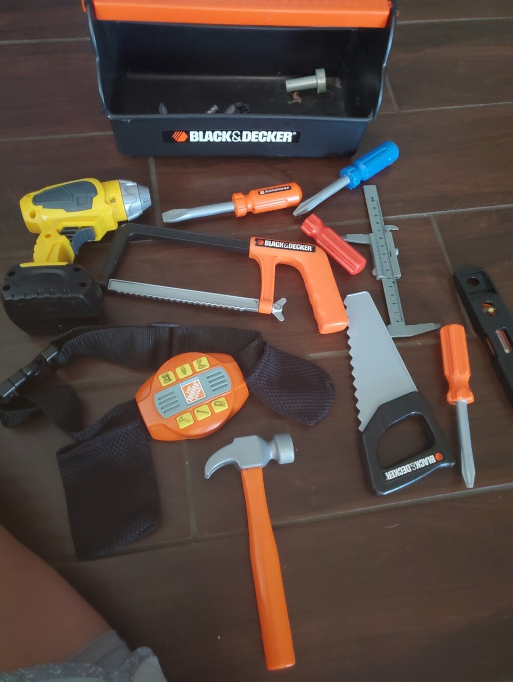 Black & Decker Orange and Black Kids Tool Belt Accessory Set